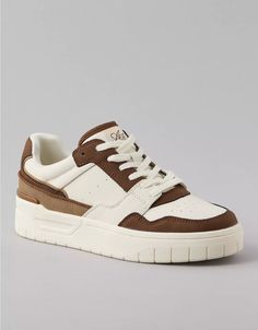 AE Varsity Retro Sneaker Sneakers Chocolate, White Jeans Men, Aerie Bras, Athletic Fit Jeans, Dream Jeans, Jean Trends, Retro Shoes, Brown Sneakers, Retro Sneakers