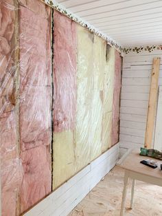 a room that has some kind of insulation on the wall