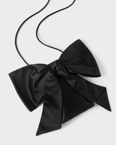 Evening crossbody bag in black satin with an oversized bow. Features a magnetic closure and lined interior. Danish Style, Loeffler Randall, Satin Bow, Summer Ready, Spring Collection, Black Satin, Magnetic Closure, Moda Operandi, Style Icons