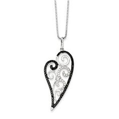 Silver 3/4 Carat White Black Diamond Open Heart Pendant Necklace #Christmas 2016 #Jewelry #Personalized #Unique #Simple #Gifts @ Gemologica.com #Xmas #Gift guide finder ideas for #Him #Her #Kids #Jewellery #couponcode #deals #sale Stocking Stuffer #Ideas. #Presents for girlfriends, boyfriends, children, men, women from the #Gemologica Jewelry Store. #Earrings #Rings #Necklaces #Bracelets #Gold #Silver #Fashion #Style Creative Gifts For Your Boyfriend, Valentines Day Gifts For Her