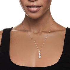 Ross-Simons - 3.00ct t. w. Lab Grown Diamond Three-Stone Pendant Necklace. 18". Indulge in a sumptuous style at an exceptional value! Our superb three-stone necklace presents 3.00 ct. t. w. round brilliant-cut lab-grown diamonds in a linear pendant of pristine sparkle. Finely crafted in polished 14kt white gold and suspended from a sleek box chain. Lab-grown diamonds are identical to mined diamonds according to their optical, physical and chemical properties. All Ross-Simons lab-grown diamond je Luxury Lab-grown Diamond-cut Necklace, 3 Stone Diamond Necklace, Three Diamond Necklace, Diamond Necklace Simple, Diamond Necklaces, Linear Pendant, Stone Pendant Necklace, Stone Pendant, Box Chain