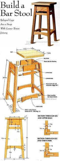 the plans for a stool and table are shown in this manual, which shows how to build