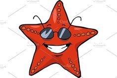 a cartoon starfish with sunglasses