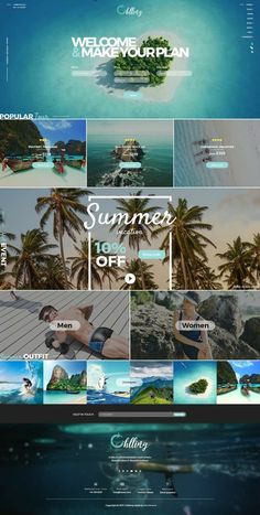 the website design for an island resort