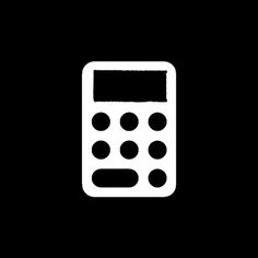 a white calculator on a black background