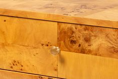 a close up of a wooden box with wood grains on the outside and inside