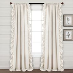 PRICES MAY VARY. Linen Elevate your home design with the cascading ruffles adorning this window curtain panel. The versatile style fits easily into many different living spaces and interior design themes like cottage, farmhouse and boho. This curtain is sold as a single panel. This window curtain satisfies a shabby and chic inspired style. The elegant ruffles laced along three edges of each panel offer a graceful presence into your living room or bedroom. This window curtain is a classy way to a Ruffle Curtains, Stile Boho Chic, Cute Curtains, Curtain Shop, Nursery Curtains, Lush Decor, Design Themes, Interior Design Themes, Cascading Ruffles