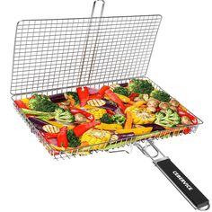 a basket full of assorted vegetables with a spatula on the side for cooking