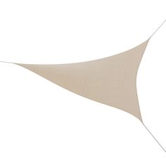 a white and tan shade sail on a white background with the bottom half folded up