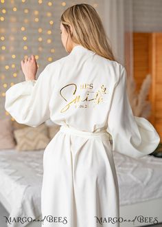 Wedding Robes Bridesmaids White, Plus Size Wedding Robe, Luxury Cream Robe For Women, Champagne Dressing Gown Fluffy Robe, Luxury Feminine Wedding Robe, Luxury Chic Wedding Robe, Luxury Summer Wedding Night Robe, Luxury Floor-length Wedding Night Robe, Long Bridal Robe Nordstrom