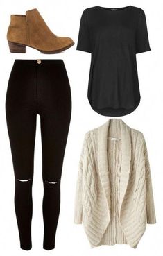 Plus-koon Muoti, Mode Boho, Casual Winter Outfits, Distressed Black Jeans, Outfit Idea, Work Casual