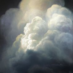 an oil painting of clouds in the sky