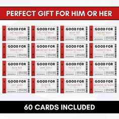 the printable coup for good for you cards is shown in red and white with black lettering