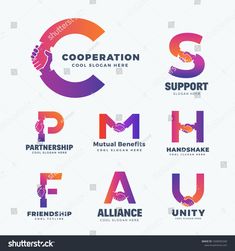 the letter c and h logos with handshake for company logo design templates