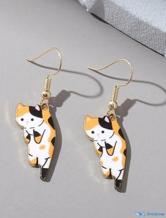 OrcaJump - Womens Wedding Sport Engagement Cat Fashion Earrings (1 Pair) Small Black Cat, Cat Earring, Black Cat Earrings, Quirky Earrings, Funky Earrings, Cat Fashion, Animal Earrings, Earring For Women, Funky Jewelry