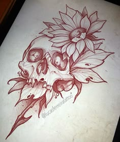 Tattoo Crane, Skull Tattoo Flowers, Sketches Design, Kunst Tattoos, Tattoo Zeichnungen, Skulls Drawing, Sketch Tattoo Design, Skull Tattoo Design, Desenho Tattoo