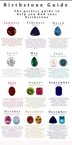 October Stone Birth Month, Birth Stones By Month, Month Stones Birthstones, Birth Gemstone Chart, September Birth Stone Color, March Stone Gemstones, Birth Month Crystals, Birthstone Color Tattoo Ideas, March Symbols Tattoo