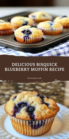 delicious blueberry muffin recipe on a plate