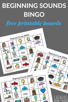 the beginning sounds bingo game with free printable boards to help kids learn how to use them