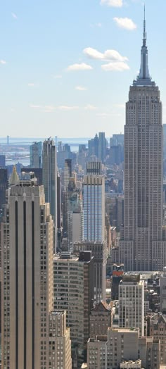 an aerial view of the empire building and surrounding skyscrapers in new york city, ny