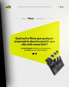 an advertisement is displayed on a computer screen, with the caption'qual outro film que quilquer empresso deveria assist assisti