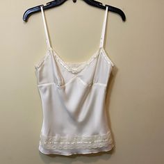 Lace And Ribbon Detailing. Adjustable Straps. Never Been Worn With Tag. White Lace Cami Top, White Cami Top, White Cami Tops, White Lace Cami, White Cami, Lace Tank, Cami Top, Cami Tops, Style Ideas