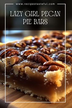 These Lazy Girl Pecan Pie Bars are a quick and delicious twist on traditional pecan pie. Made with refrigerated pie crusts and a rich pecan filling, they are easy to prepare and perfect for gatherings, holidays, or a sweet treat at home. Pecan Desserts Recipes, Pecan Bars Recipe, Pecan Pie Bars Easy, Pecan Filling, Pecan Desserts, Pecan Pie Easy, Pie Bar Recipes, Thanksgiving Desserts Easy, Pecan Pie Bars