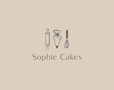 the logo for sophiie cakes, which is designed to look like an old fashioned cake