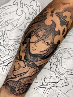 Mikasa Tattoo Design, Attack On Titan Tattoo Design, Mikasa Tattoo, Vibe Tattoos, Attack On Titan Tattoo Ideas, Square Tattoo, Gear Tattoo