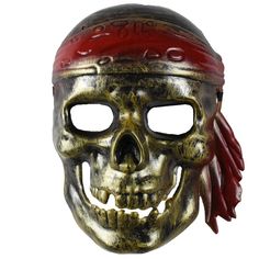 PRICES MAY VARY. Antique Gold Pirate Skull Mask Halloween Costume Accessory Antique Gold Color with Red Bandana Great for Halloween. Costume Parties, Pranks, and More! Sized to Fit Most Adult Faces Pirate Halloween Costumes, Pirate Halloween, Pirate Skull, Skull Mask, Halloween Costume Accessories, Red Bandana, Costume Party, Costume Accessories, Antique Gold