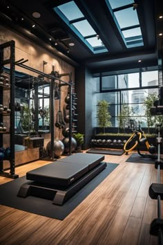 the gym is equipped with equipment for people to use