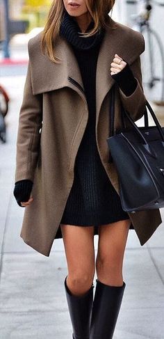 V-Day Date Night Outfit Ideas | http://www.hercampus.com/school/sau/v-day-date-night-outfit-ideas Chique Outfit, Fall Fashion Coats, Fashion Blogger Style, Winter Mode, Looks Style, Fall Winter Fashion