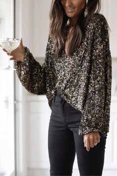 Affordable V-neck Tops For Holiday, Cheap Festive Long Sleeve Blouse, Affordable Sequined Party Tops, Cheap Glitter Print Tops, Cheap Crew Neck Top With Glitter Print, Long Sleeve Sequin Top Nordstrom, Affordable Long Sleeve Festive Blouse Piece, Cheap Festive Party Tops, Cheap Glamorous Shimmer Tops