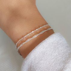 Silver Bracelet Stack, Silver Bracelet For Women, Silver Jewlery, Simple Silver Jewelry, Silver Bracelets For Women, Prom Jewelry, Dainty Bracelet, Fashionable Outfits, Simple Bracelets