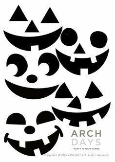 black and white image of halloween pumpkins with the words arch days written below them