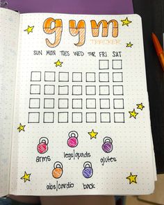 the gym planner is open and ready to be used