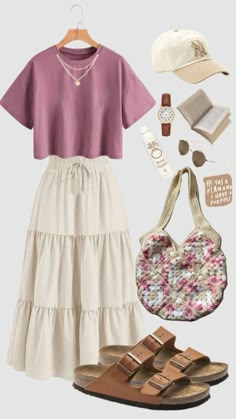 Quick Summer Outfits Casual, Summer Outfit Cottagecore, Cottage Core Teacher Outfits, Plus Size Modest Summer Outfits, Colorful Cottagecore Outfits, Ashley Hetherington Outfits, Summer Church Fits, Cute Conservative Outfits, Chubby Summer Outfits