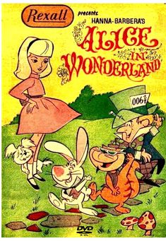 an old cartoon book with the title alice and wonderlandland written in english on it