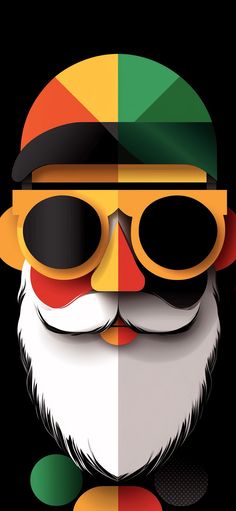 an image of a santa claus wearing sunglasses and a hat with the colors of the irish flag