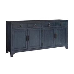 the sideboard has four doors and two drawers