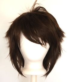 13'' Shaggy Messy W/ Long Bangs Chocolate Brown Visual Kei Cosplay Wig Messy Bangs Medium Hair, Short Shaggy Haircuts With Bangs, Shaggy Brown Hair, Vkei Hair, Shaggy Bangs, Messy Bangs, Short Shaggy Haircuts, Auburn Brown, Anime Wigs