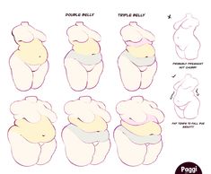 how to draw a baby belly with different positions and body shapes for the child's stomach