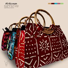 Enjoy a blend of culture and elegance with the Majestic Weave handbag. Designed with vibrant African fabrics and beautifully carved wooden handles, this medium-sized bag is more than just an accessory--it's a piece of African craftsmanship.  Each bag comes with a matching handcrafted fan, perfect for keeping cool while staying stylish. Ideal for both casual and special occasions, it's a statement of heritage and fashion in one. Traditional Satchel With Top Carry Handle, Traditional Brown Shoulder Bag With Bamboo Handle, Traditional Tote Bag With Bamboo Handle, Traditional Bag With Bamboo Handle For Everyday Use, Traditional Bags With Bamboo Handle For Everyday Use, Traditional Rectangular Shoulder Bag With Bamboo Handle, Traditional Rectangular Bags With Bamboo Handle, Brown Bags With Wooden Handle For Everyday Use, Rectangular Bags With Wooden Handle For Everyday Use