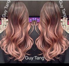 Image result for rose gold ombre on dark hair Hair Plait, Plait Styles, Butter Blonde, Updo Easy, Hairstyles Anime, Hairstyles School, Anime Hairstyles