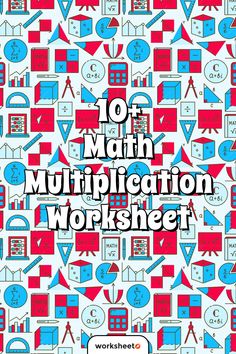 an image of a book cover with the words 10 math multiplication worksheet