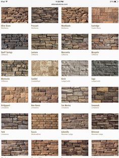 a bunch of different types of bricks on a white background, with the names and numbers below them