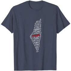 Palestinian Map With Cities Villages Calligraphy Palestine T-shirt The United States, Calligraphy, United States, Map, T Shirt, Quick Saves