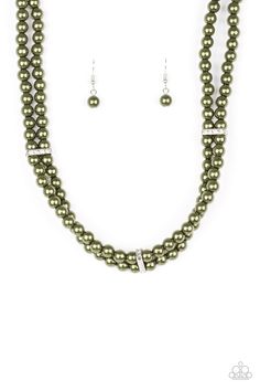 a necklace and earring set with pearls