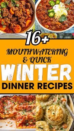 winter dinner recipes with text overlay