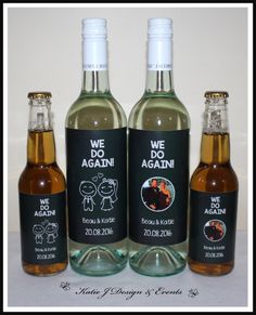 three bottles of wine with labels on them